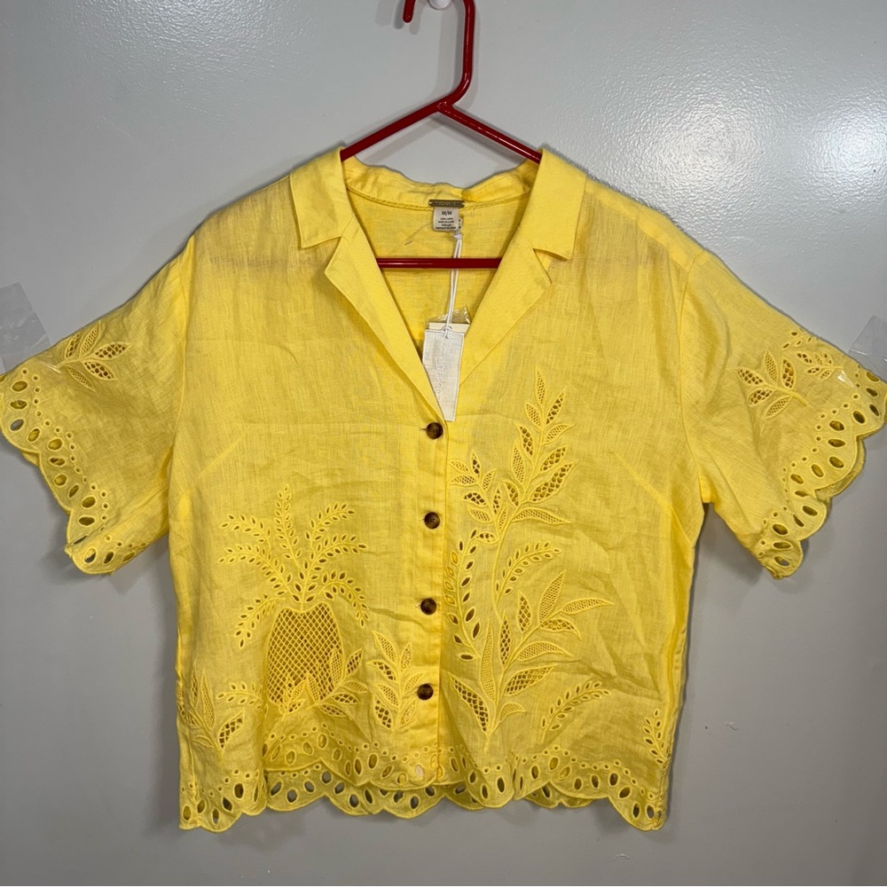 NWT Magaschoni 100% Linen Top